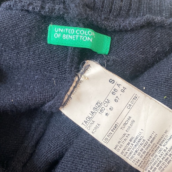 United Colors of Benetton, unique knit wool crop pants, black, 3/4 Vintage 90‘s - Picture 9 of 12